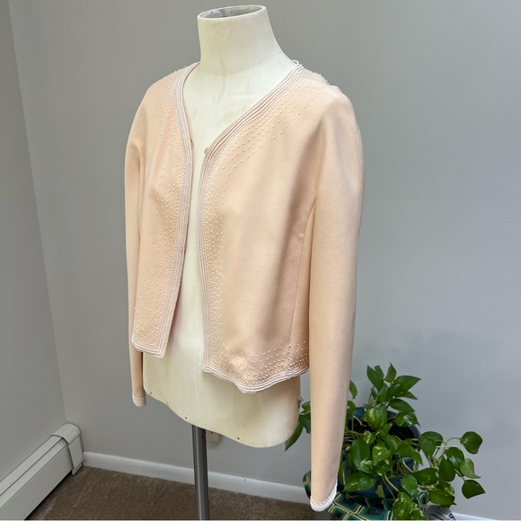 VALENTINO 2-Piece Silk Jacket/Dress Set in Soft Peach, US size 6 - Picture 11 of 15